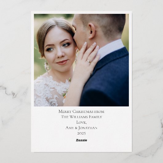 エレガ結婚したントメリーウェディング写真金ゴールド 箔シーズンカード (裏面)