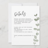 エレガ結婚ンのユーカリ詳細、招待シック 招待状 (裏面)