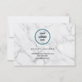 エレガ表現ンスへの感謝の気持ち:ホワイトマーブル サンキューカード (裏面)