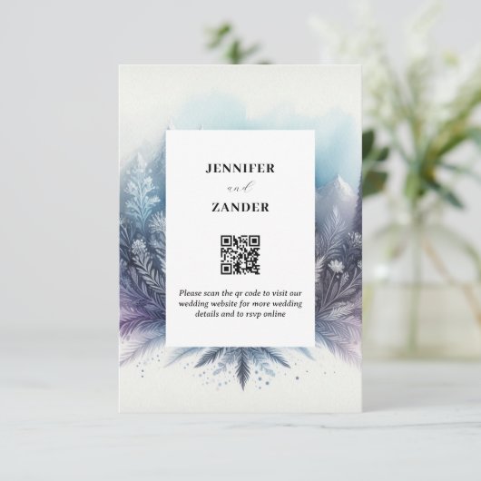 エレガ霜の降りたンス結婚の水モダン色アイシー エンクロージャーカード (スタンド正面)