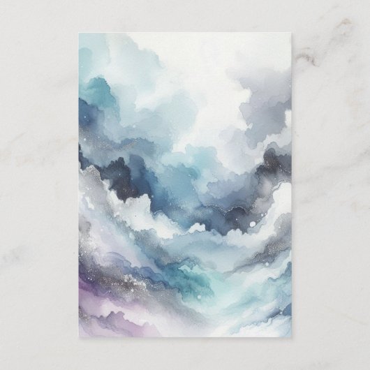 エレガ霜の降りたンス結婚の水モダン色アイシー エンクロージャーカード (裏面)