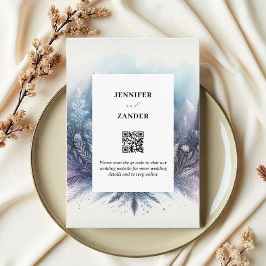 エレガ霜の降りたンス結婚の水モダン色アイシー エンクロージャーカード