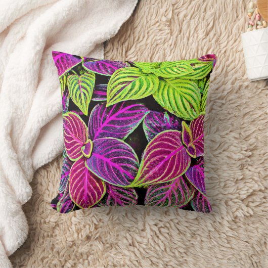 エレガ鮮やかンス葉パターン クッション (ブランケット)