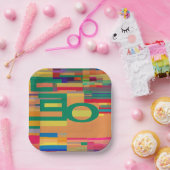 エレガ鮮やかンス：美数々の色デザイン ペーパープレート (パーティー)