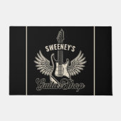 エレキウィングギタリストパーソナライズされたギターショップ ドアマット (正面)