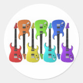 エレキカラフルュギターのシール ラウンドシール (正面)