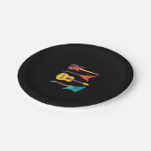 エレキギターおよびアコースティックギターミュージシャンギフト ペーパープレート (アングル)