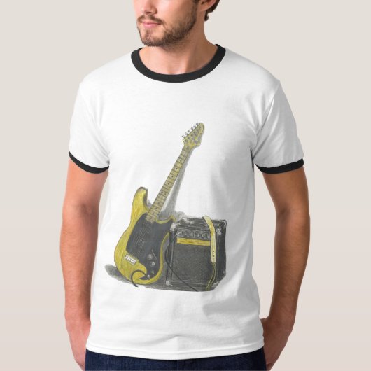 エレキギターおよびampの芸術のTシャツ Tシャツ (正面)
