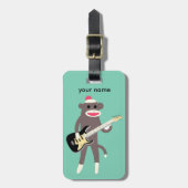 エレキギターが付いているカスタマイズソックス猿の石 ラゲッジタグ (正面縦)