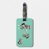 エレキギターが付いているカスタマイズソックス猿の石 ラゲッジタグ (裏面縦)