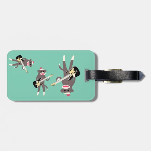 エレキギターが付いているカスタマイズソックス猿の石 ラゲッジタグ (裏面横)