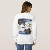 エレキギターが付いている女性の基本的なスエットシャツ スウェットシャツ (裏面フル)