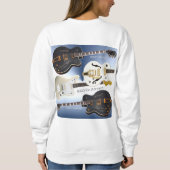 エレキギターが付いている女性の基本的なスエットシャツ スウェットシャツ (裏面)