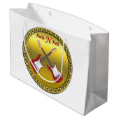 エレキギターが付いている石Nロール ラージペーパーバッグ (裏面アングル)