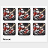 エレキギターでサンタが大声で叫ぶ スクエアシール (シート)