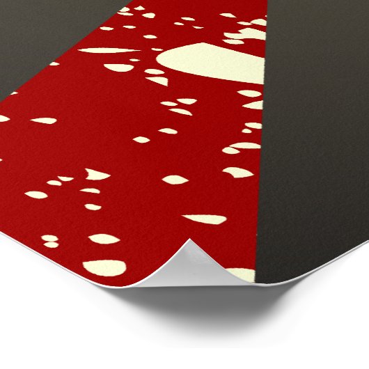 エレキギターとウィング白黒レッドポスター ポスター (角)