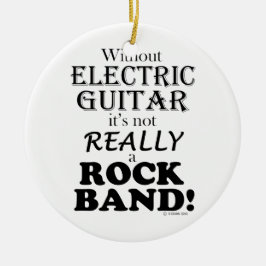 エレキギターなし – ロックバンド セラミックオーナメント