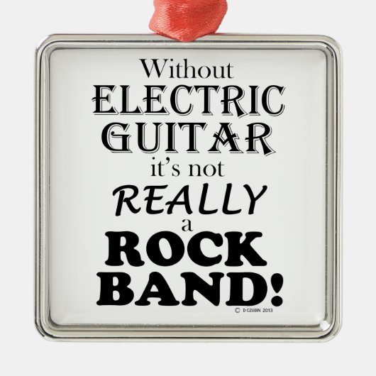エレキギターなし – ロックバンド メタルオーナメント (正面)