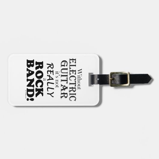 エレキギターなし – ロックバンド ラゲッジタグ (正面横)