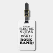 エレキギターなし – ロックバンド ラゲッジタグ (正面縦)