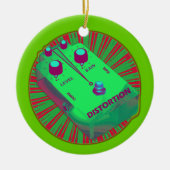 エレキギターのゆがみのペダルの緑の赤 セラミックオーナメント (正面)