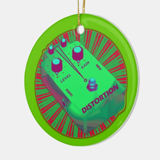 エレキギターのゆがみのペダルの緑の赤 セラミックオーナメント (左)