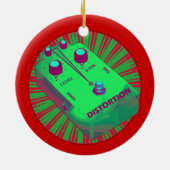 エレキギターのゆがみのペダルの緑の赤 セラミックオーナメント (裏面)