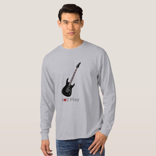 エレキギターのイラストレーション付きフード付きスウェットシャツ Tシャツ (正面フル)