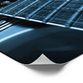 エレキギターのクローズアップ – 青 ポスター (角)