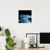 エレキギターのクローズアップ – 青 ポスター (ホームオフィス)