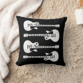 エレキギターのグラフィック(白) クッション (ブランケット)