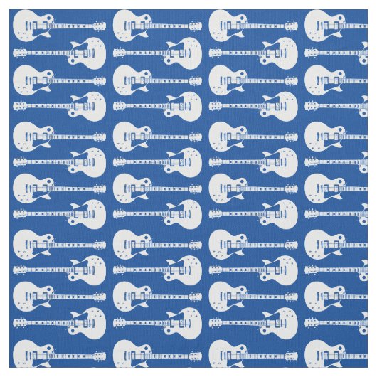 エレキギターのグラフィック（白） ファブリック (見本)