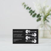 エレキギターのグラフィック(白) 名刺 (スタンド正面)