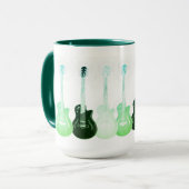 エレキギターのグリーンポップ・アートのアート マグカップ (正面左)