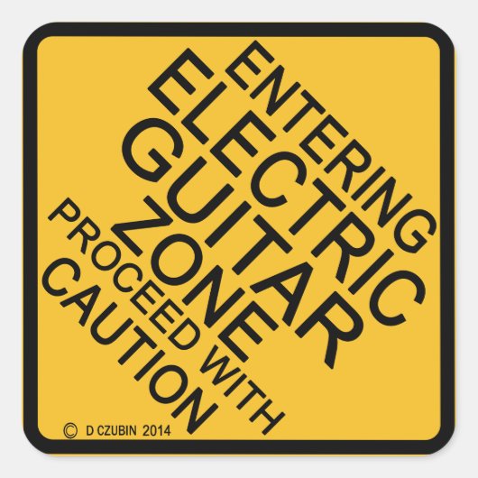 エレキギターのゾーンに入る スクエアシール (正面)