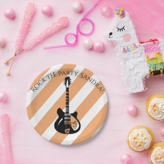 エレキギターのパタンをテーマにした音楽 ペーパープレート (パーティー)