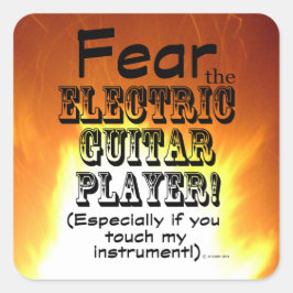 エレキギターのプレーヤースクエアステッカーを恐れる スクエアシール
