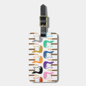 エレキギターのポップアート ラゲッジタグ (正面縦)