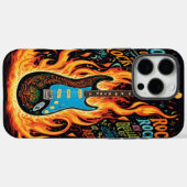 エレキギターの創造性鮮やかを燃やす Case-Mate iPhoneケース (裏面 (横))