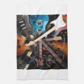 エレキギターの概念 キッチンタオル (縦)