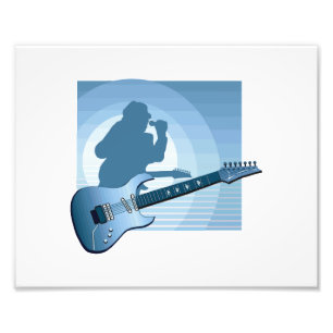 エレキギターの歌手blue.png フォトプリント           