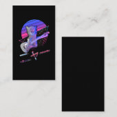 エレキギターの猫気化80年代90年代音楽好き 名刺 (正面/裏面)