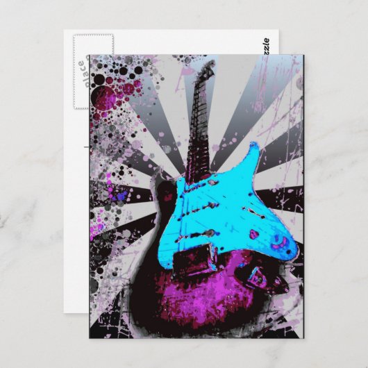 エレキギターの郵便はがき ポストカード (正面/裏面)