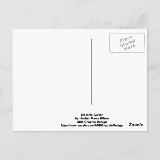 エレキギターの郵便はがき ポストカード (裏面)