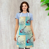 エレキギターの音符 エプロン