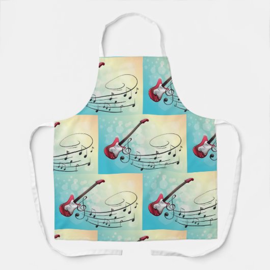 エレキギターの音符 エプロン (正面)