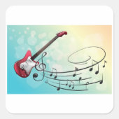 エレキギターの音符 スクエアシール (正面)