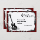 エレキギターの黒赤い音楽保存日付 セーブザデート (正面/裏面)