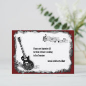 エレキギターの黒赤い音楽保存日付 セーブザデート (スタンド正面)