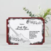 エレキギターの黒赤く白い音楽結婚式 招待状 (スタンド正面)